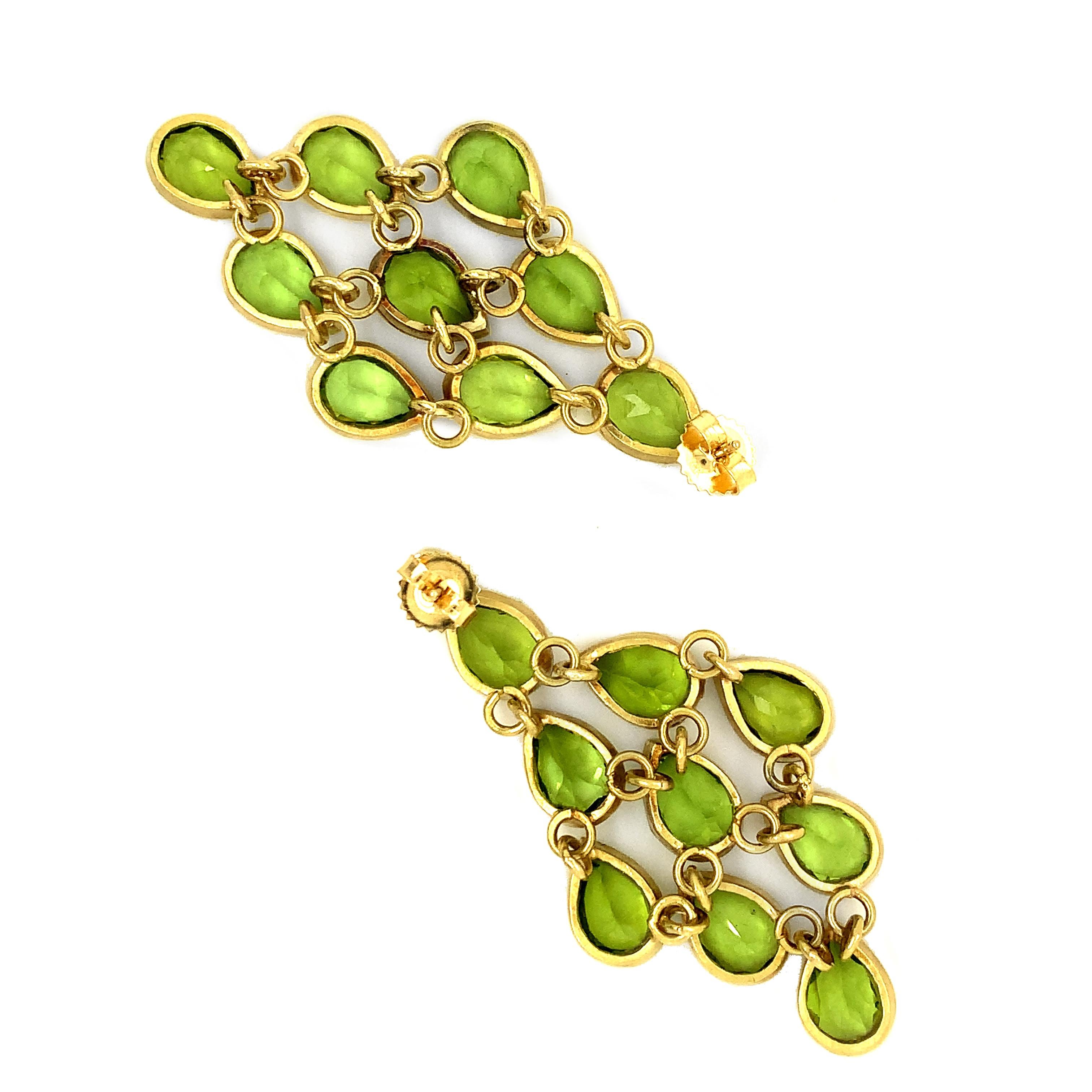 peridot chandelier earrings