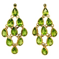 Peridot Gold Chandelier Earrings