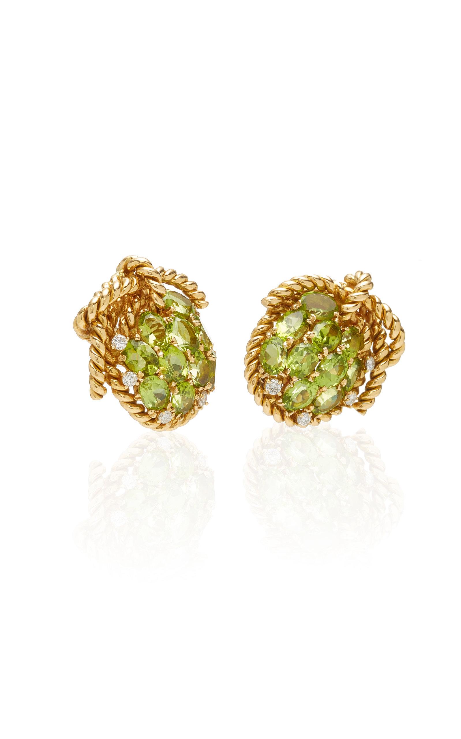 Fermagli a grappolo in oro peridoto In condizioni buone in vendita a New York, NY