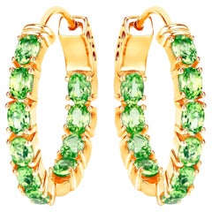 Peridot Reif Ohrringe 3,38 Karat 14K Gelbgold Vergoldet Silber