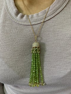 Sunita Nahata Peridot & Lemon Quartz 68.19ct. Necklace in 18KYG with Diamond.