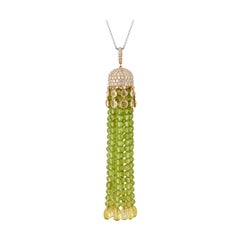 Sunita Nahata, quartz citron et péridot 68.19 carats Collier en 18KYG avec diamant.