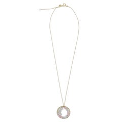 Peridot, Mystic Coated Moonstone, 14K Gold Filled Floral Pendant Necklace 16-18”