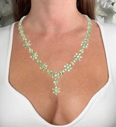 Peridot-Halskette 43 Karat Sterling Silber