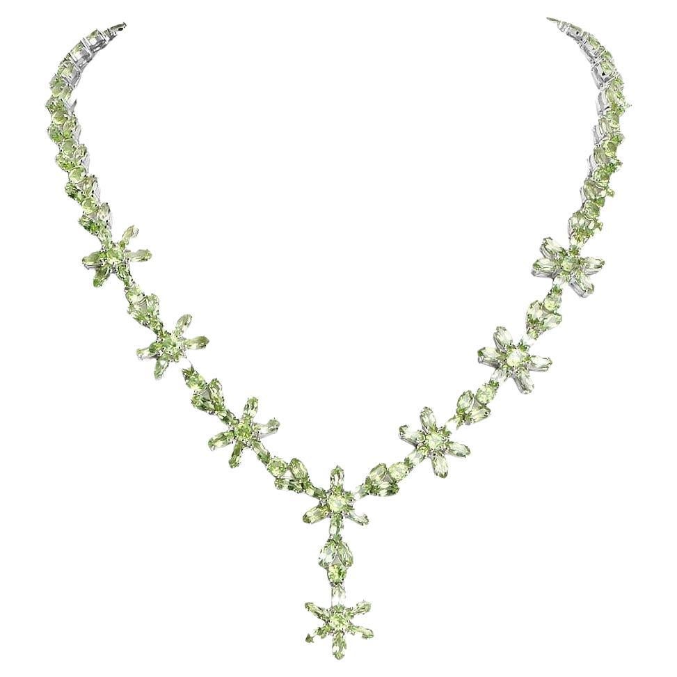 Collar Peridoto 43 Quilates Plata de Ley