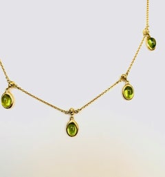 18 Karat Yellow Gold Peridot Necklace