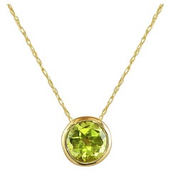 Peridot-Halskette aus 14 Karat Gelbgold 