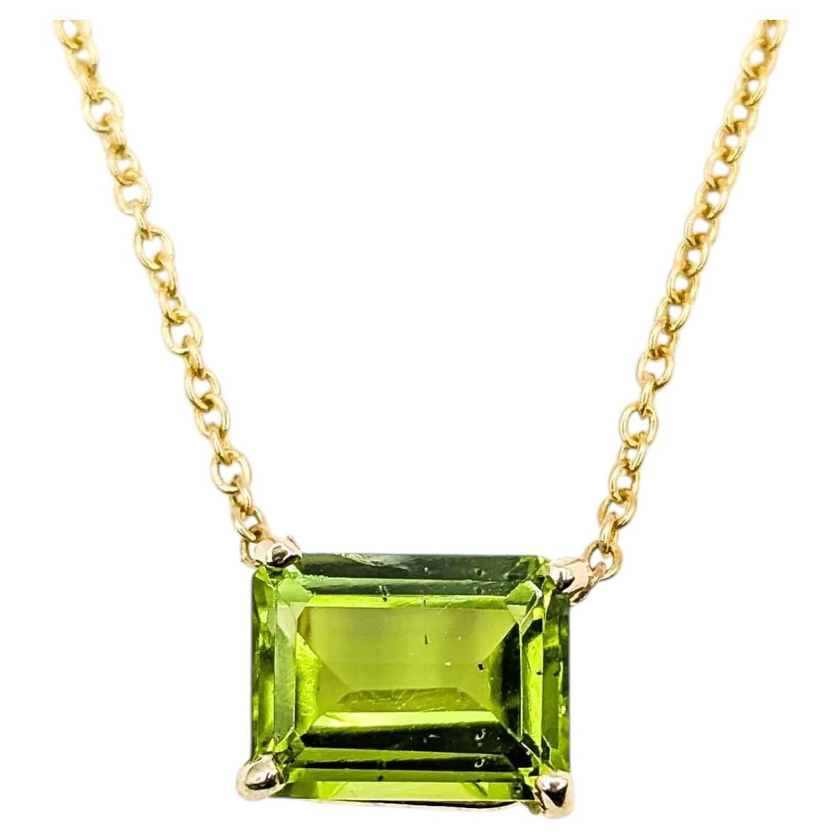 Peridot Necklace in 14k Yellow Gold