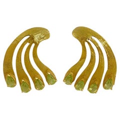 Twin Elegance Peridot Paradise Peacock Earrings