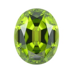 Peridot Ring Edelstein 13::97 Karat Oval Lose Ungefasst