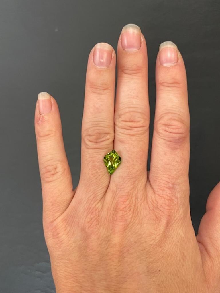 2.67 carat yellowish Green Peridot loose gemstone offered unmounted to a passionate gem collector.
Peridot measurements: 12.80mm x 9.00mm x 4.60mm.
Returns are accepted and paid by us within 7 days of delivery.
We offer supreme custom jewelry work