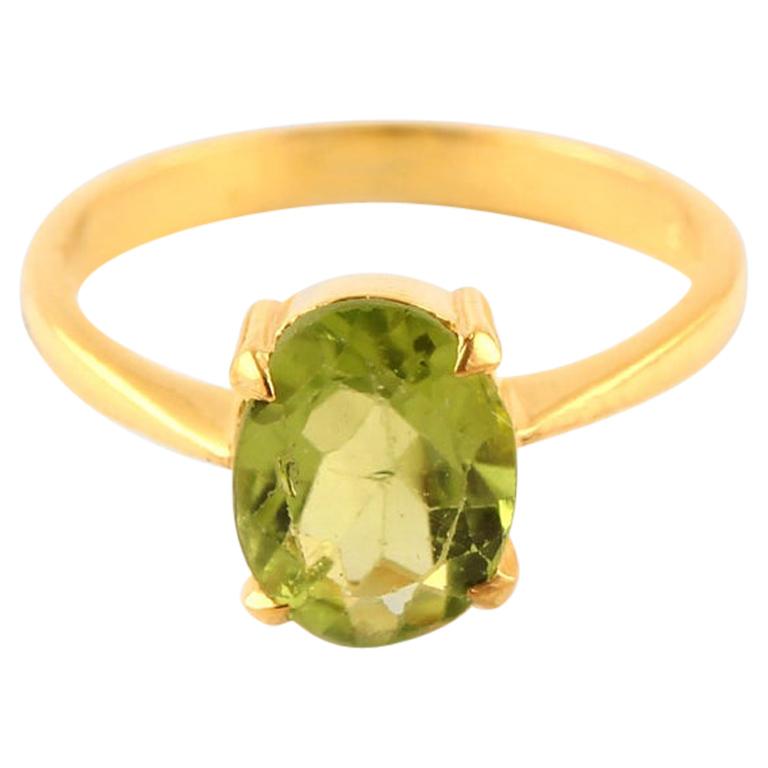 Peridot Ring, Peridot Ring Gold, Birthstone Ring, Minimalist Ring, Solid Gold For Sale