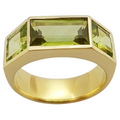 Peridot Ring Set in 18 Karat Gold Settings