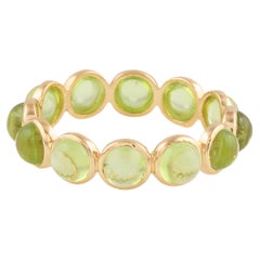 Anillo Redondo Peridoto En Oro Amarillo De 18K