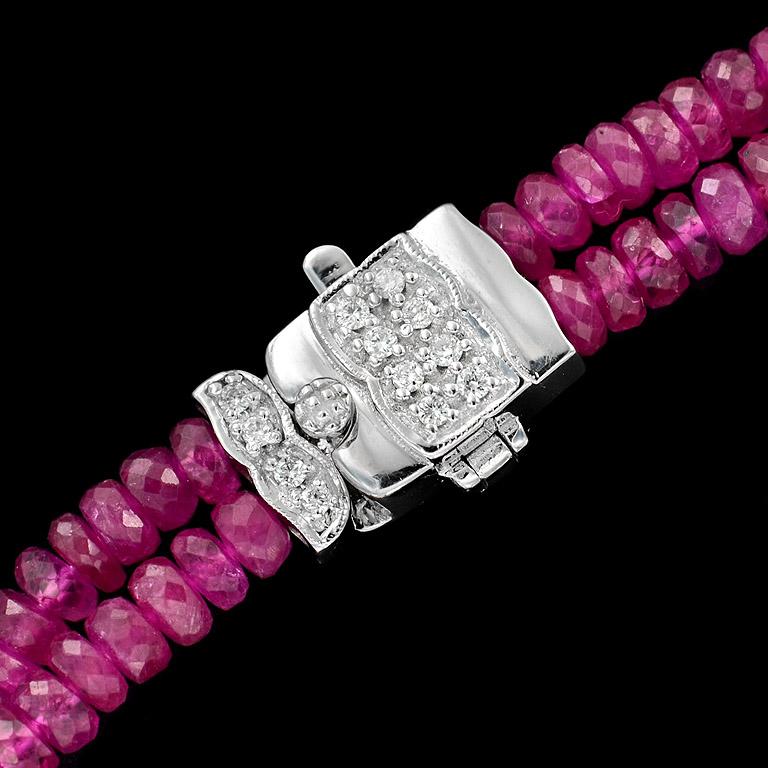 Peridot Ruby Diamond Bead Bracelet 3