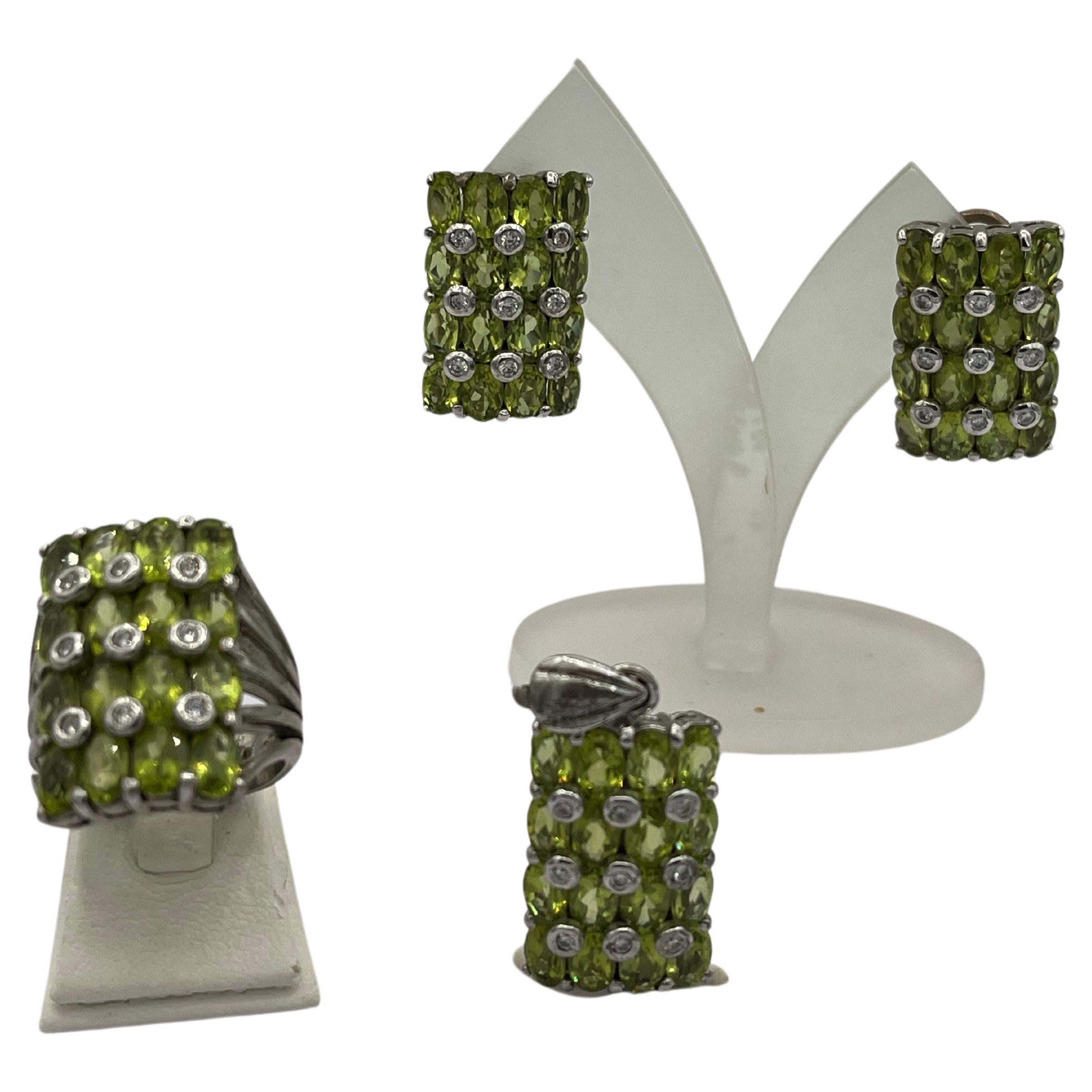Mini Set 2 Peridot Jewellery Set In Sterling Silver main image 1