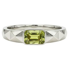 Peridot solitaire ring for men silver, gold