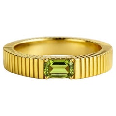 Peridot solitaire ring for men silver, gold