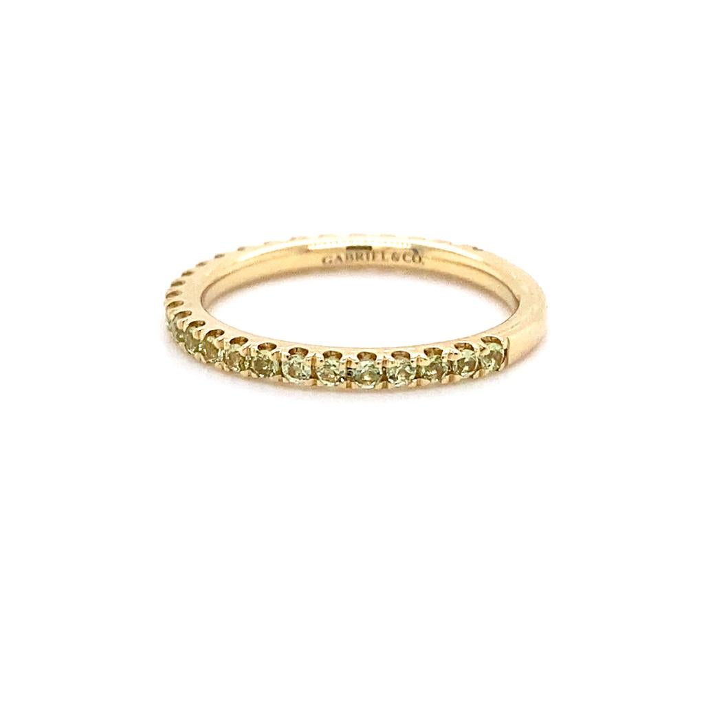 Peridoto Apilable 2mm Oro 14K Agosto 3/4 Alrededor Pila de Boda LR50889 Corte redondo en venta