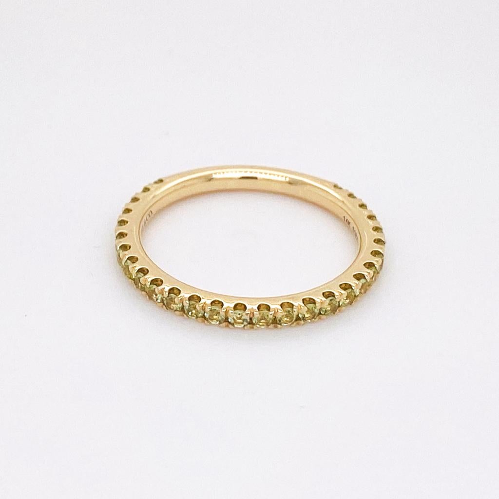 Peridoto Apilable 2mm Oro 14K Agosto 3/4 Alrededor Pila de Boda LR50889 en venta 1