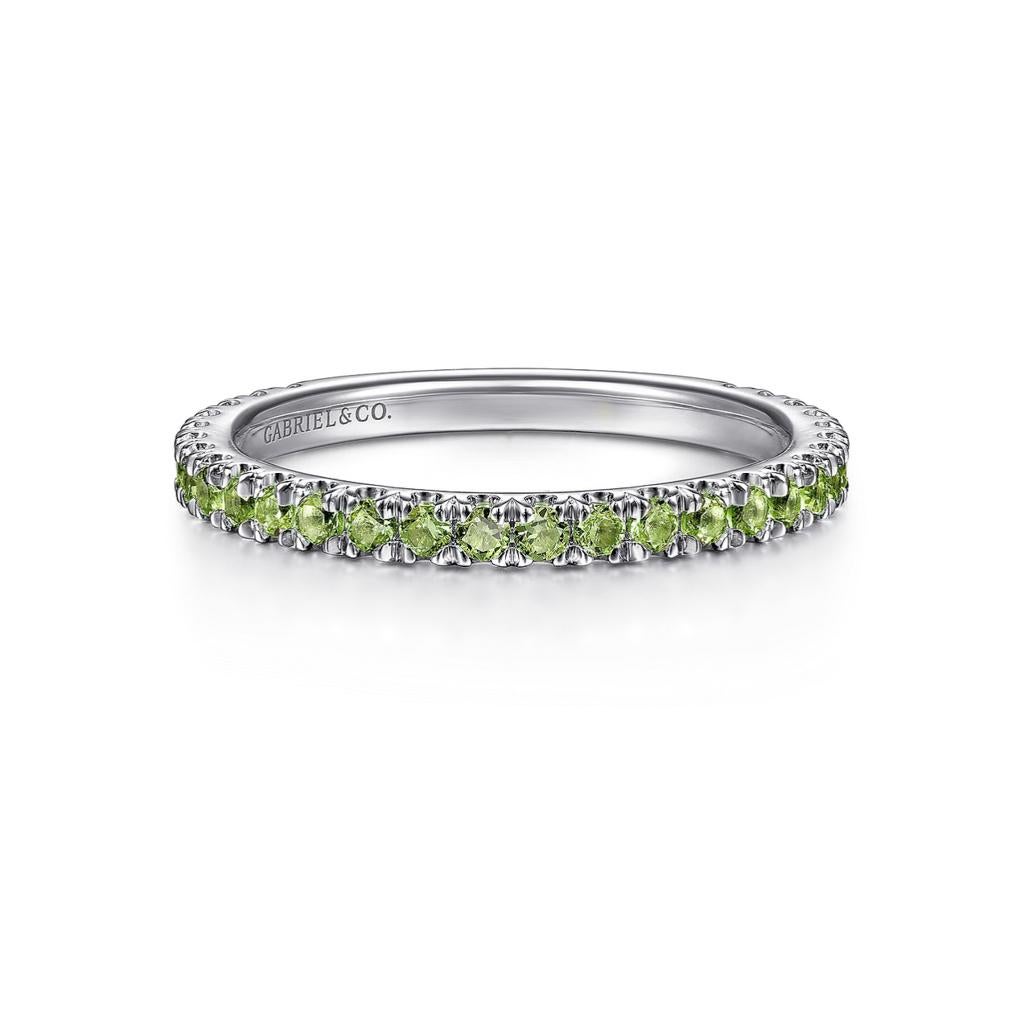 Peridoto Apilable 2mm Oro 14K Agosto 3/4 Alrededor Pila de Boda LR50889 en venta 2