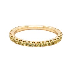 Peridot Stackable 2mm Band 14K Gold August 3/4 Around Wedding Stack LR50889