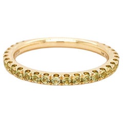 Peridot Stackable 2mm Band 14K Gold August 3/4 Around Wedding Stack LR50889