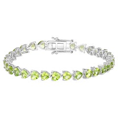 Bracelet tennis en argent sterling avec péridot 13.6 carats