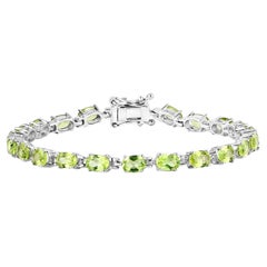 Bracelet tennis en argent sterling avec péridot 8.6 carats