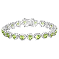 Bracelet tennis en argent sterling avec péridot 9.2 carats