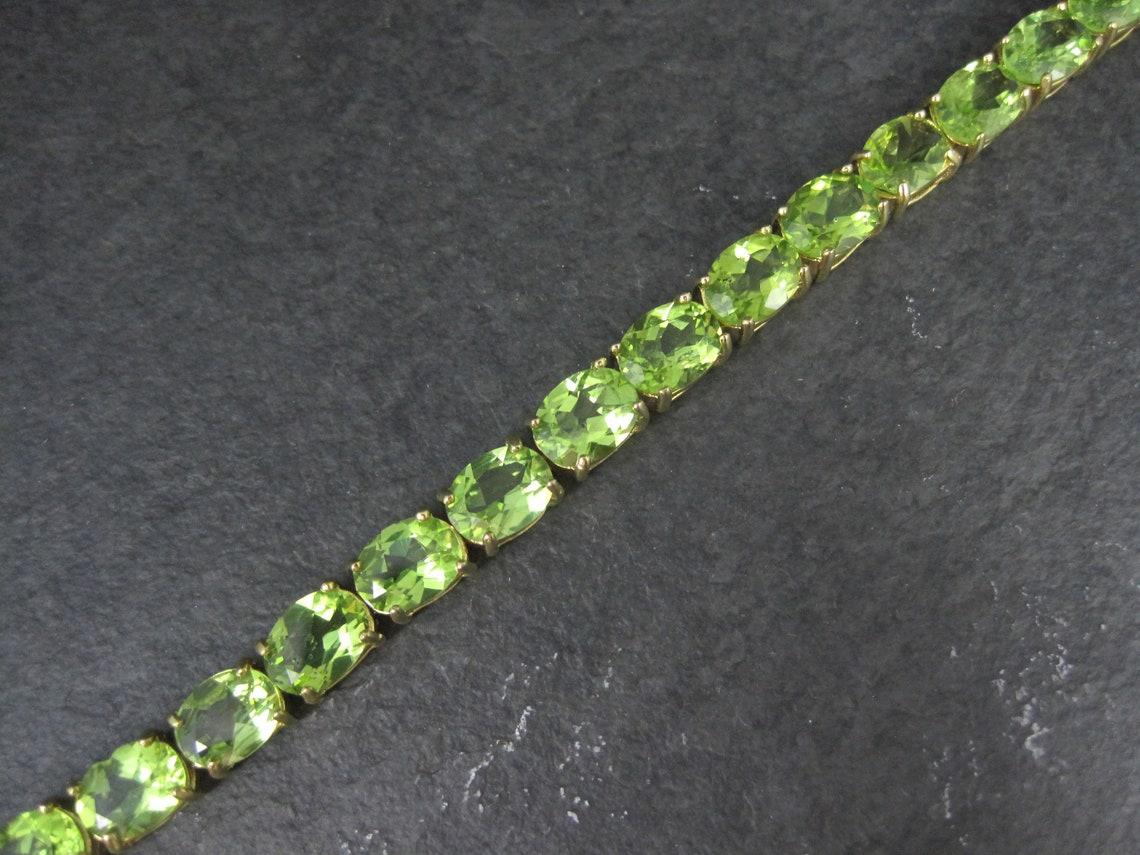 De las mujeres Pulsera de tenis de peridoto Estate Vermeil de plata de ley 7,5 en venta