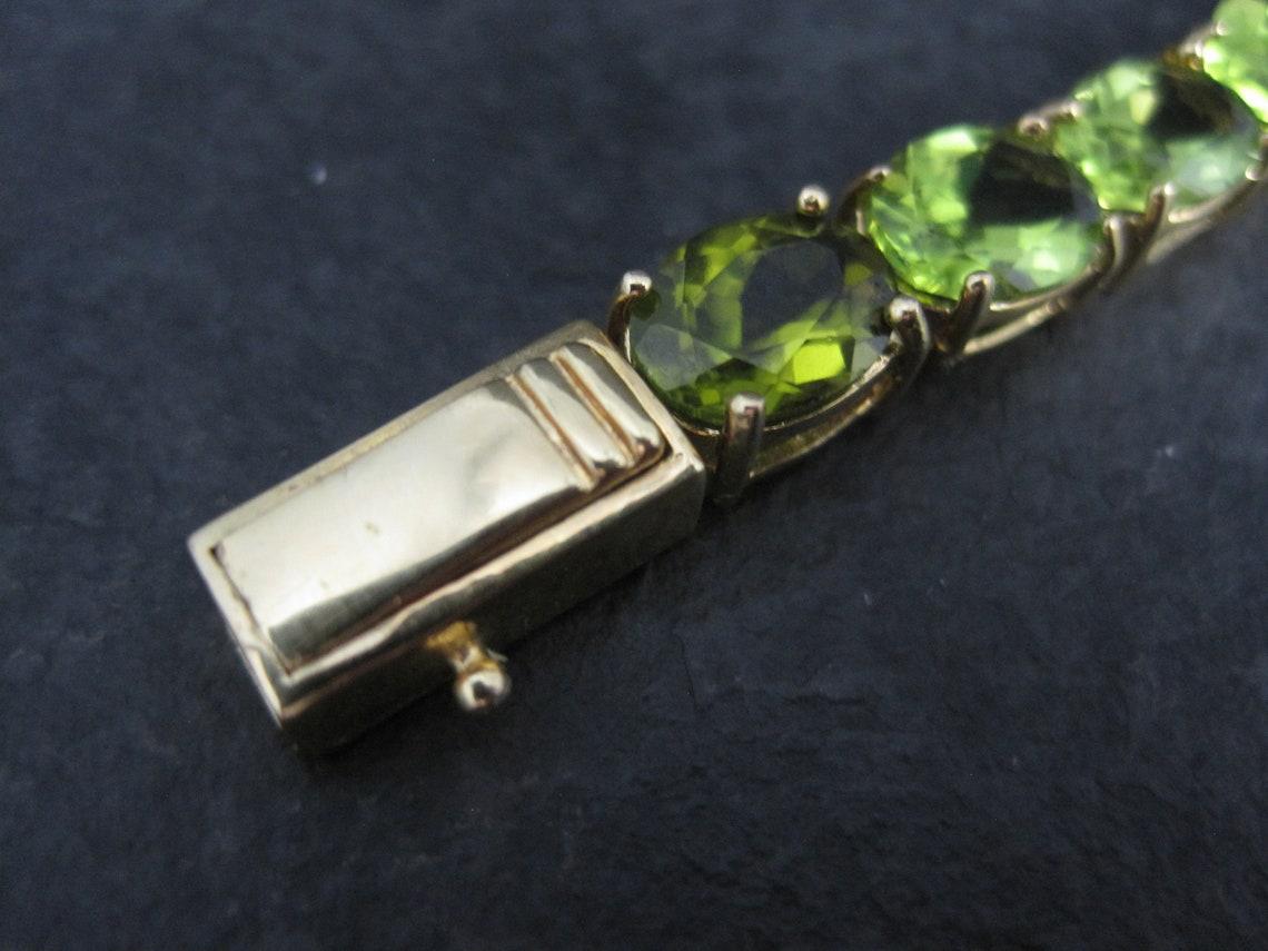 Pulsera de tenis de peridoto Estate Vermeil de plata de ley 7,5 en venta 2