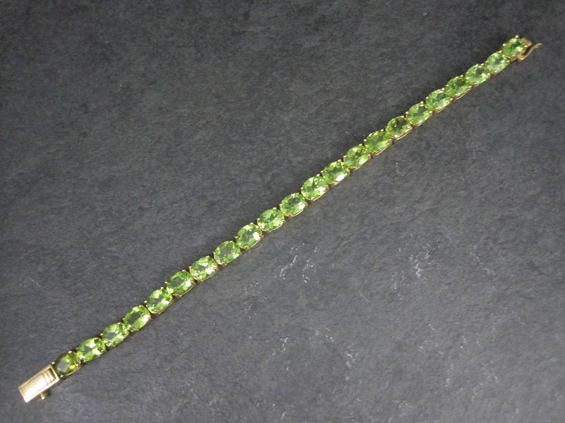 Pulsera de tenis de peridoto Estate Vermeil de plata de ley 7,5 en venta 3