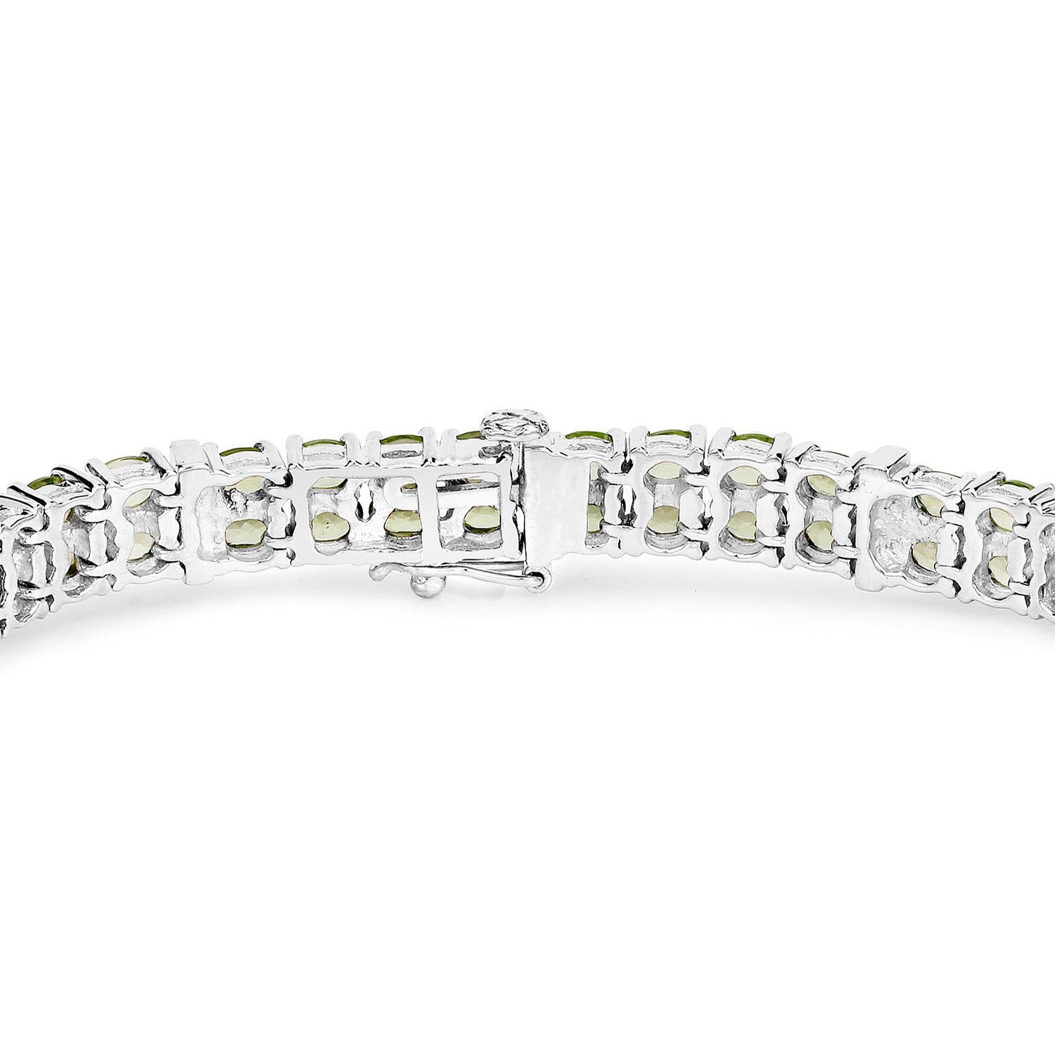 Bracelet de tennis en péridot Topaze blanche 12.9 Carats Silver Excellent état - En vente à Punta Gorda, FL