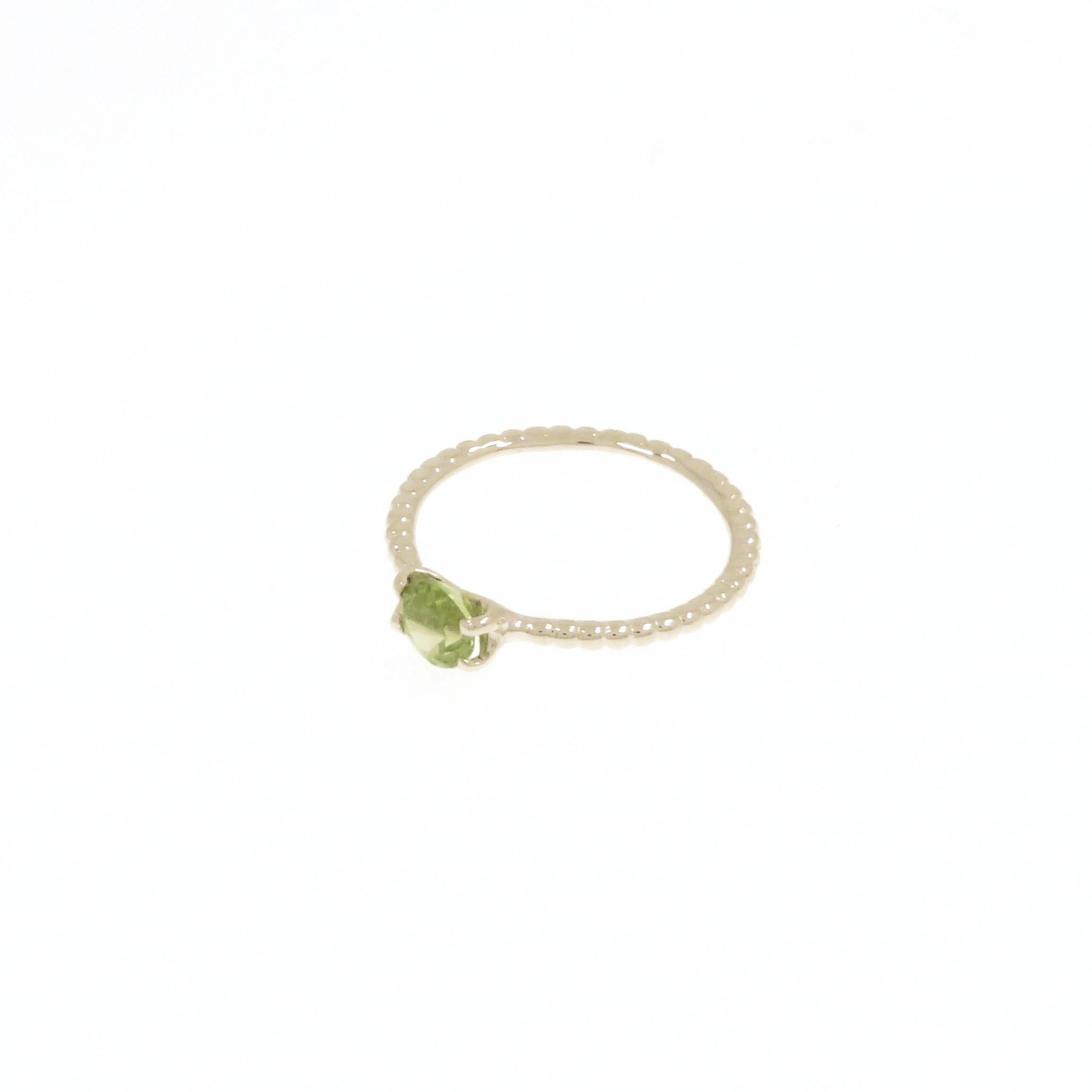 Brilliant Cut Peridot Withe Gold Stacking Ring Handcrafted in Italy by Botta Gioielli
