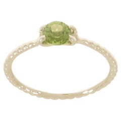 Peridot Withe Gold Stacking Ring Handcrafted in Italy by Botta Gioielli