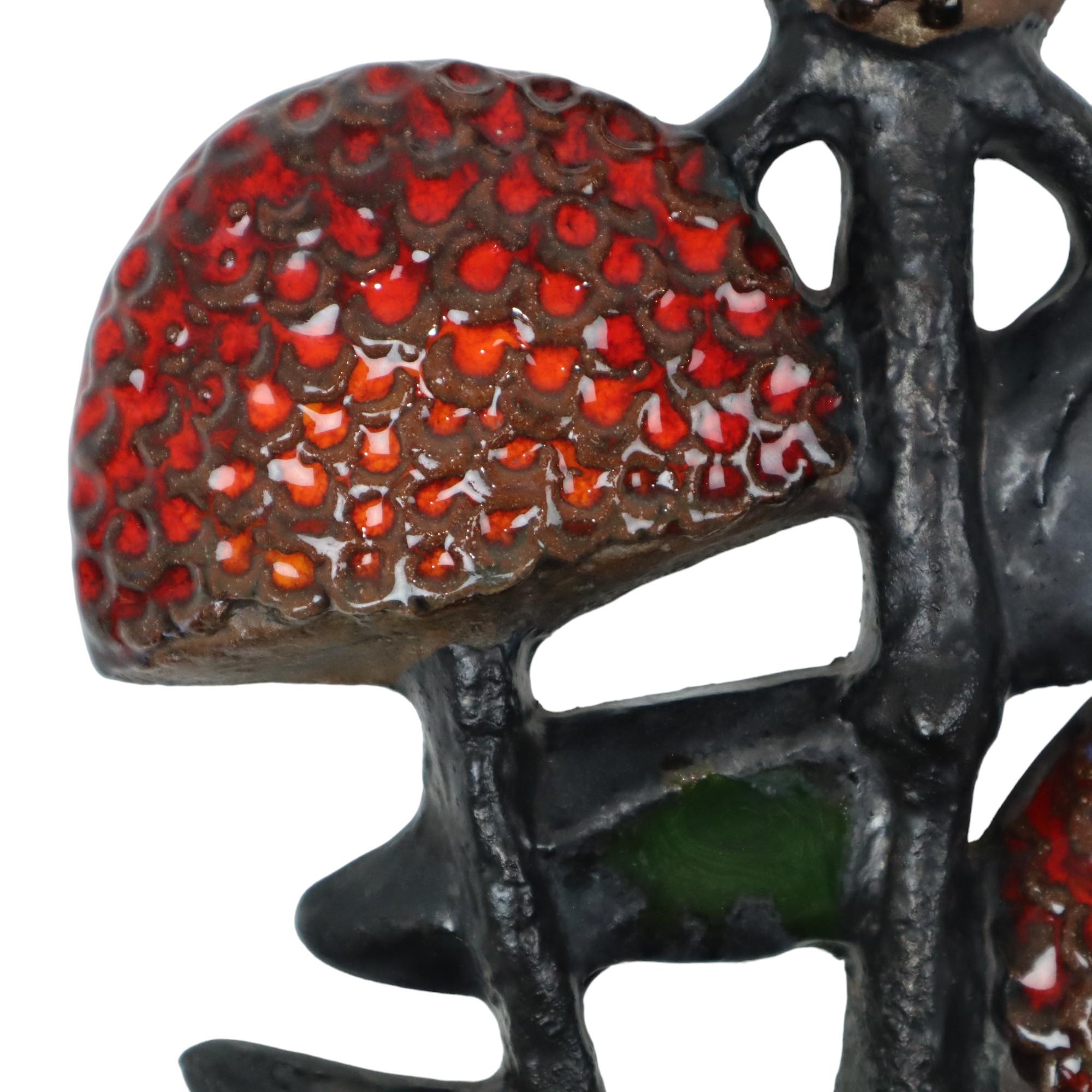 Scultura da parete in ceramica Perignem Mushroom Elisabeth Vandeweghe 1960s In condizioni deteriorate in vendita a Poperinge, BE