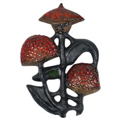 Scultura da parete in ceramica Perignem Mushroom Elisabeth Vandeweghe 1960s