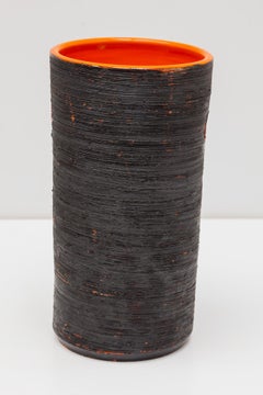 Perignem, vase en céramique à glaçure orange, porte-parapluie, 1965