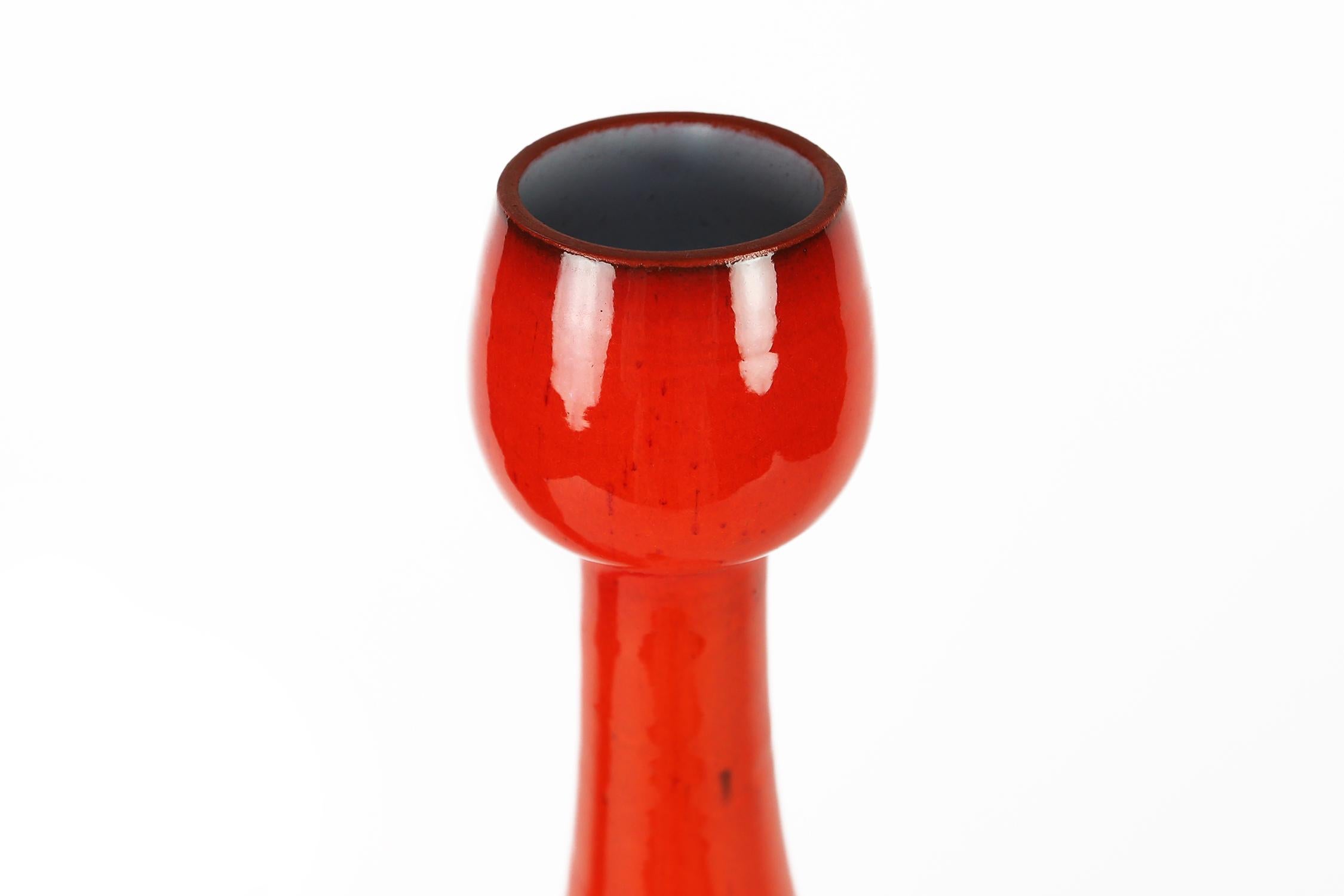 Belgian Perignem, Set of 3 Red Ceramic Vases, Belgium, 1960s For Sale