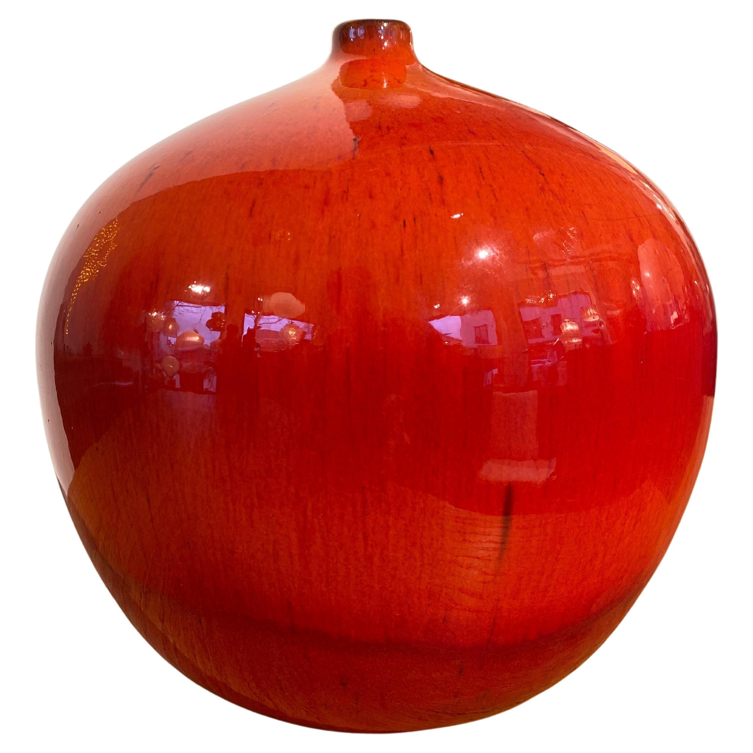 Perignem Vase Rote Glasur 1960er Jahre (Moderne der Mitte des Jahrhunderts) im Angebot