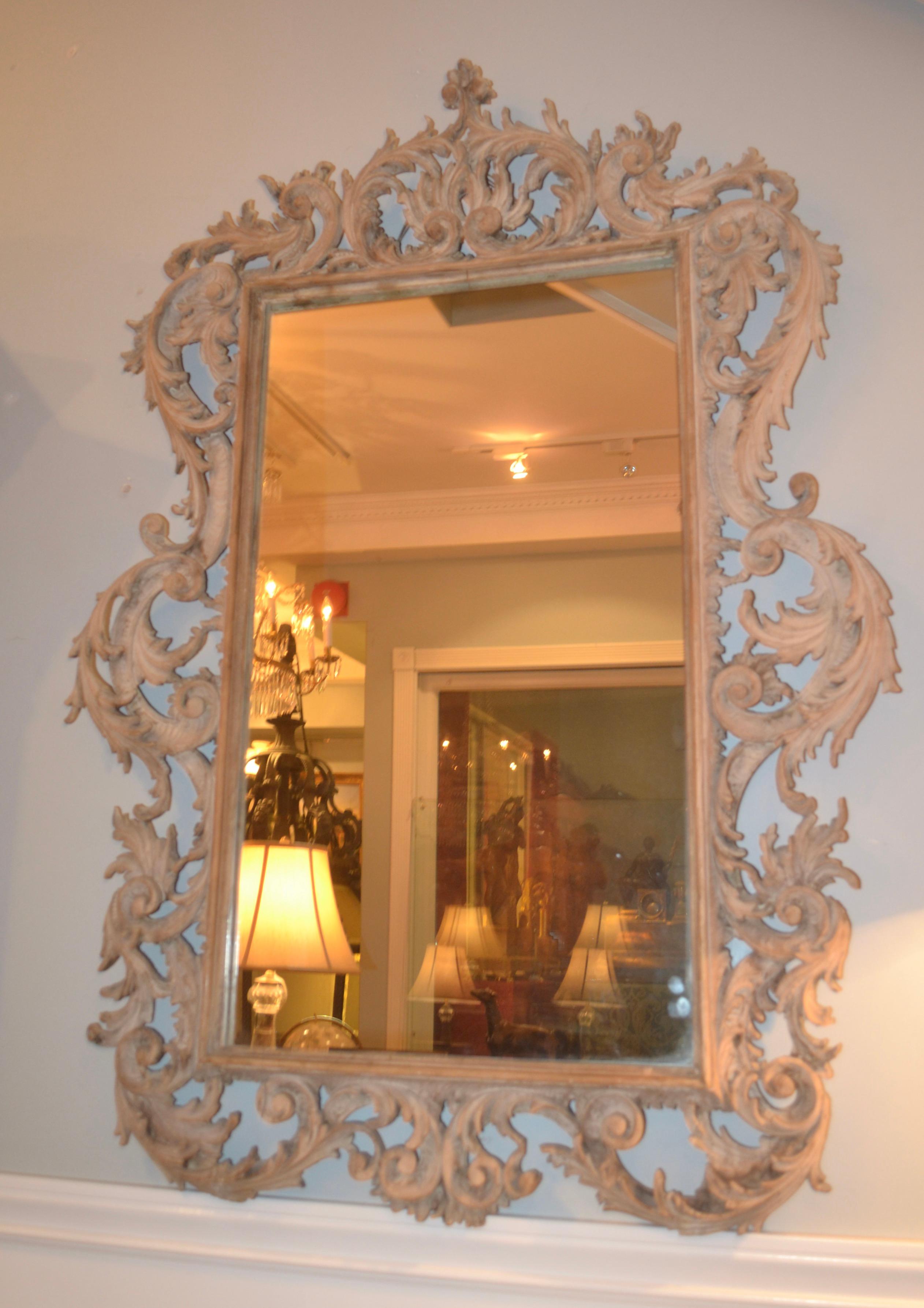 Period 18th Century Chippendale Carved and Painted Mirror 2