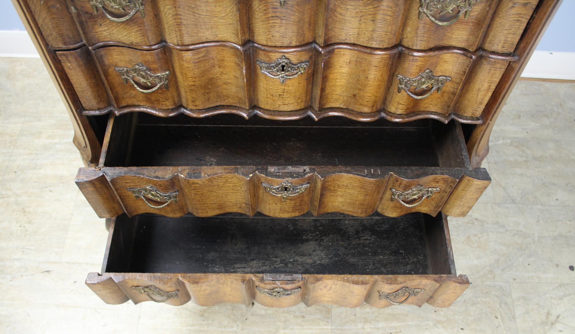 Period 18th Century Dutch Chest/Commode, Serpentine Drawers For Sale 2