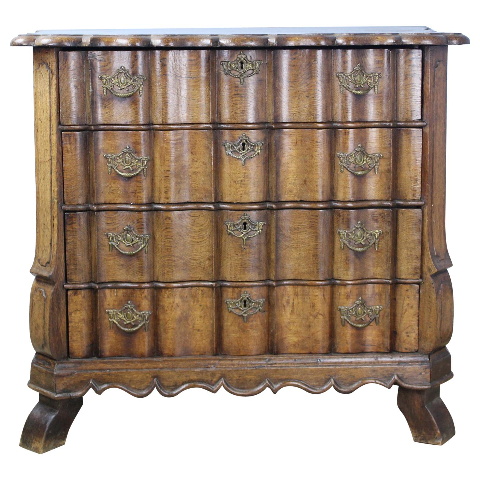 Period 18th Century Dutch Chest/Commode, Serpentine Drawers