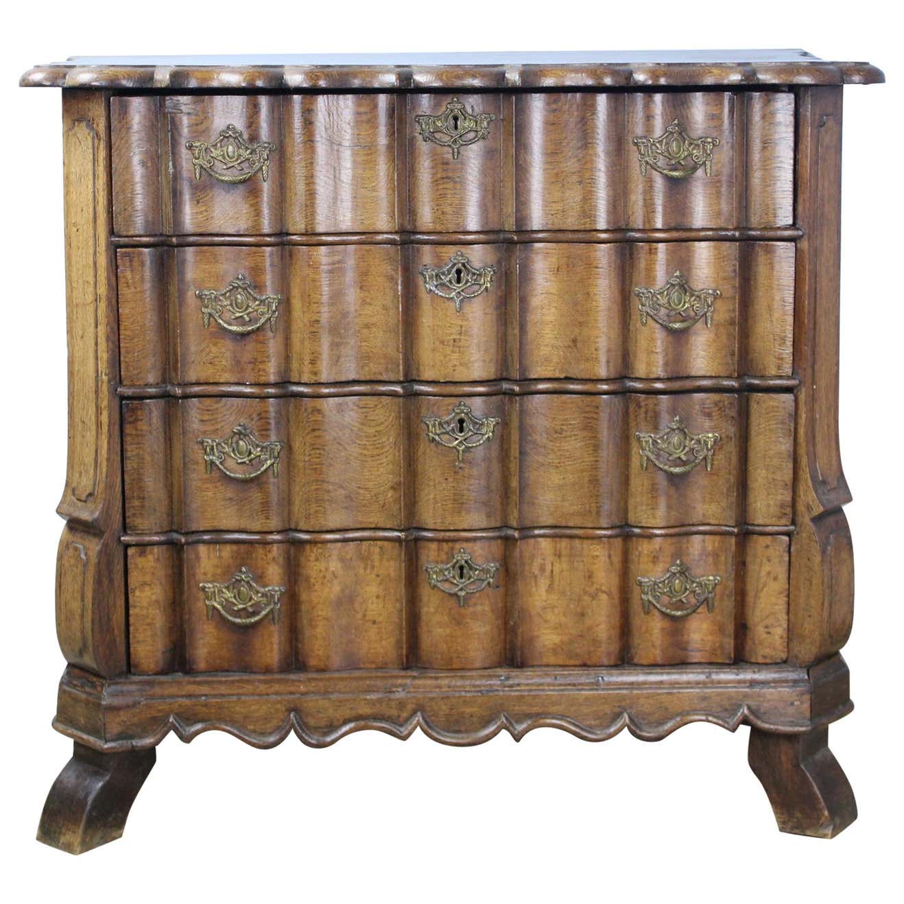 Period 18th Century Dutch Chest/Commode, Serpentine Drawers For Sale at ...