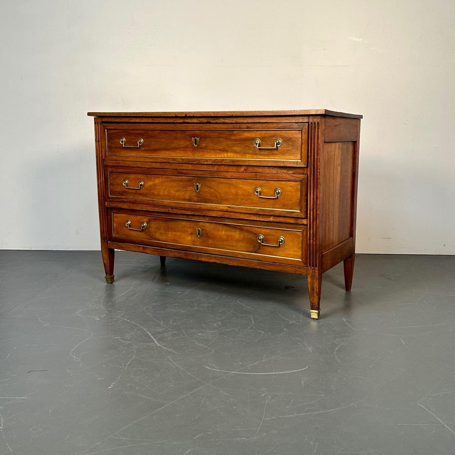 Period 18th Century French Louis XVI Mahogany Commode / Chest, Bronze Accent 1