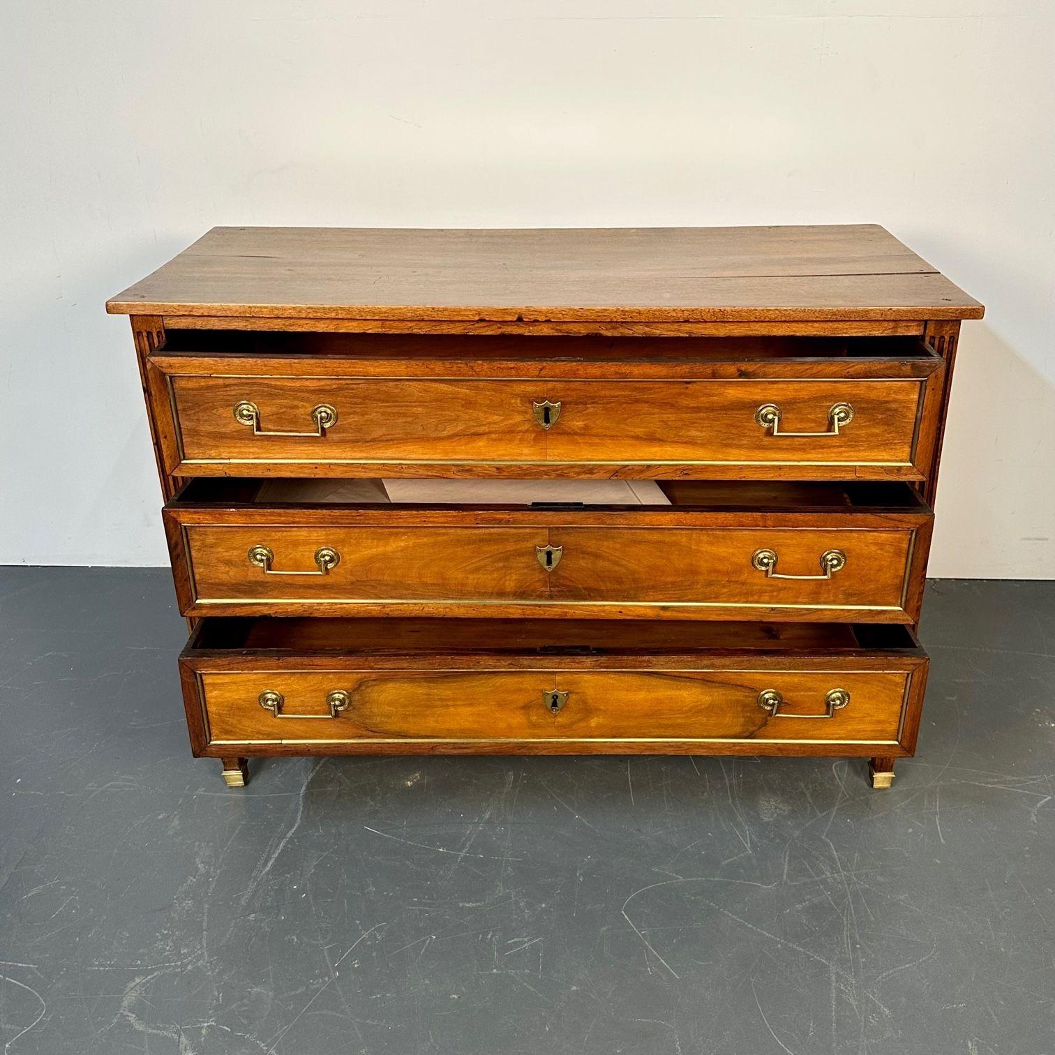 Period 18th Century French Louis XVI Mahogany Commode / Chest, Bronze Accent For Sale 2