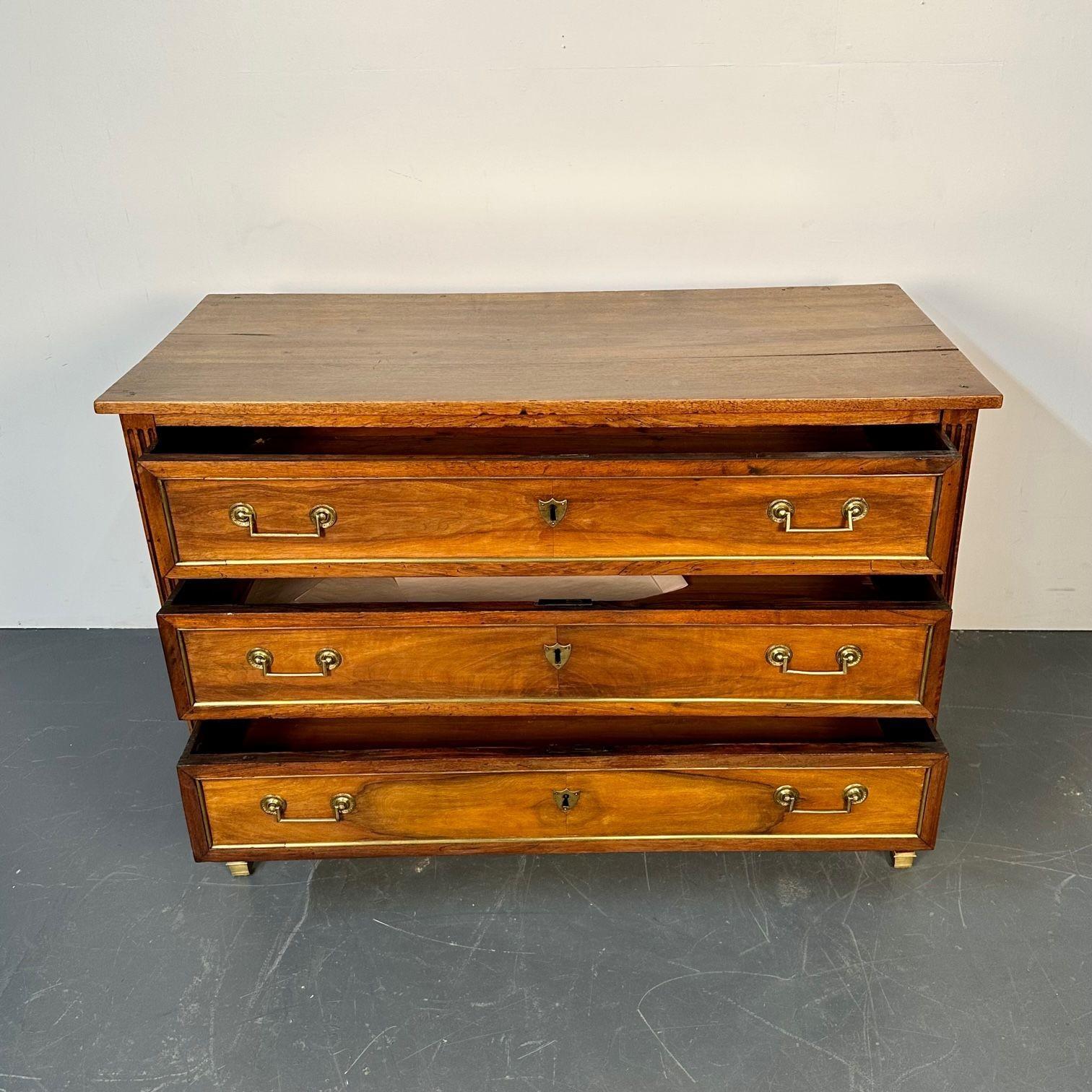 Period 18th Century French Louis XVI Mahogany Commode / Chest, Bronze Accent For Sale 3