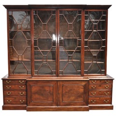 Period 18th Century George III Mahogany Breakfront Bookcase