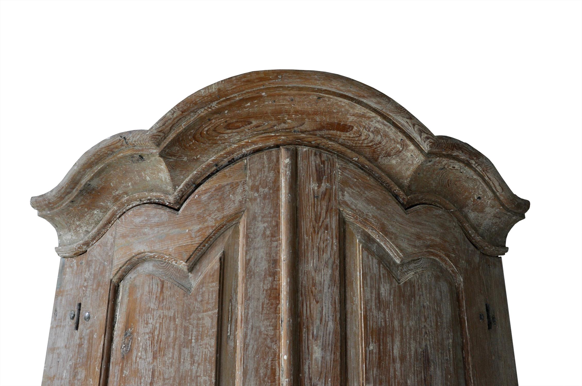 18th Century and Earlier Period 18th Century Rococo Corner Cabinet in Original Paint For Sale